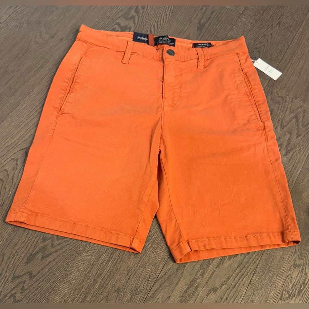 34 Heritage Men's Orange Nevada Straight Leg Chino Shorts